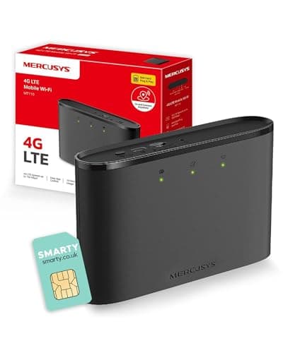 Image of MERCUSYS MT110 Mifi with Free SIM card, 4G router, Travel Mobile Wifi Hotspot, Connects Up to 10 Devices, Rechargeable 2200mAh Battery for 10 hours, Portable Router with Sim Slot, Easy Management