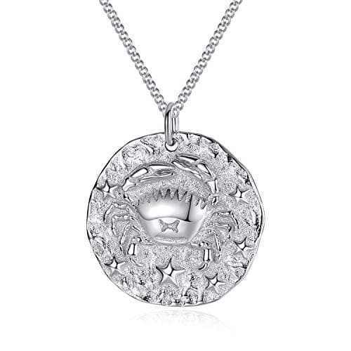 Image of VIKI LYNN Women Girls 925 Sterling Silver Cancer Zodiac Star Sign Necklace