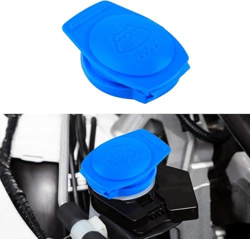 Image of Windshield Washer Fluid Bottle Reservoir Cap,Plastic Windscreen Washer Bottle Cap,Automobile Washer Wiper Cleaning Fluid Bottle Cover Lid Compatible with VW, Audi, Porsche Cayenne 3Q0955455