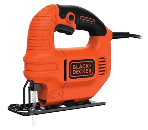 Image of BLACK+DECKER 400 W Compact Jigsaw Power Tool with Blade and Kitbox, KS501-GB