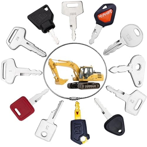 Image of 12 Pcs Dumper Keys, Ignition starter Key Set, Construction Universal Ignition Starter Switch Spare Key Set for Agricultural and Excavator Machinery Dump Truck Digger Tractor Bulldozers Excavator Doze