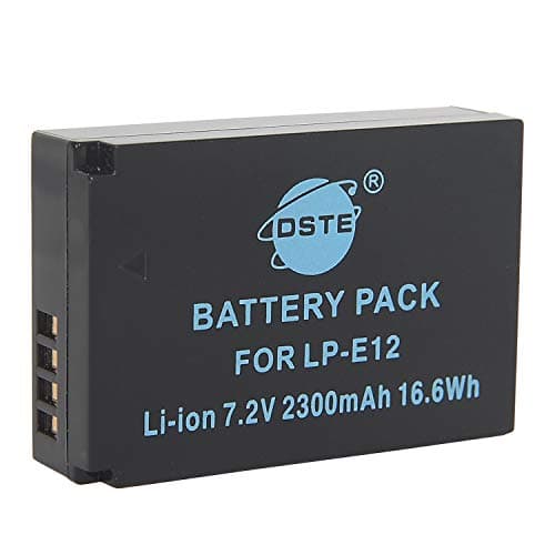 Image of DSTE LP-E12 Rechargerable Li-ion Battery Compatible for Canon EOS M, EOS 100D, EOS Rebel SL1, EOS Kiss X7,EOS M100,EOS M200,EOS M200 Specs Digital Camera