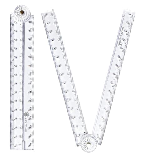 Image of 2Pack Folding Ruler Transparent 30cm 300mm Folding Ruler Clear (2)