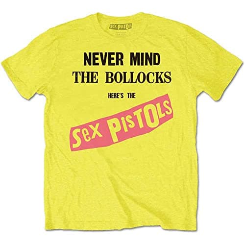 Image of Rockoff Trade Men's Sex Pistols NMTB Original Album T - Shirt, Yellow (Yellow Yellow), X-Large