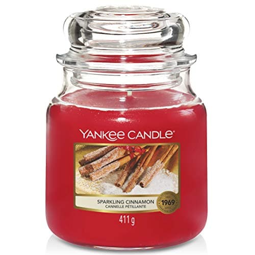 Image of Yankee Candle Scented Candle | Sparkling Cinnamon Medium Jar Candle| Burn Time: up to 75 Hours