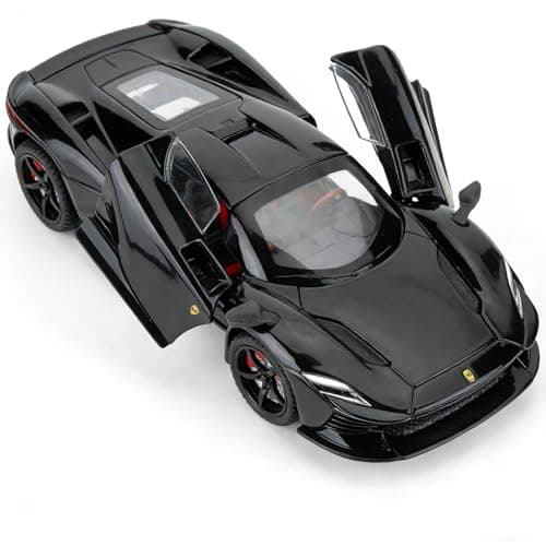 Image of imtfzct 1/22 Ferrari SP3 Alloy Toy Car, Collectible Model Car with Sound and Light Function and Pull Back Function, Black