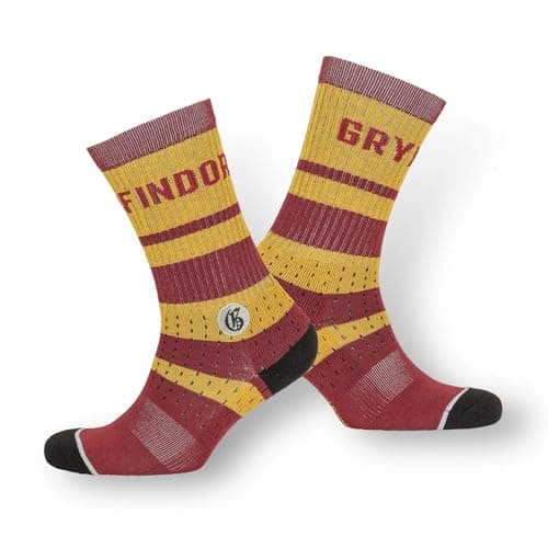 Image of Harry Potter Men's Emibroidered Mesh Gryffindor Socks, Multicolour maroon/yellow, One Size