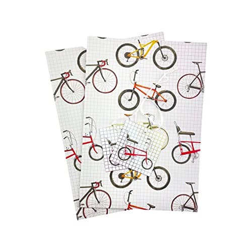 Image of Bike Bicycle 100% recycled and recyclable gift wrapping paper - 2 sheets and 2 tags