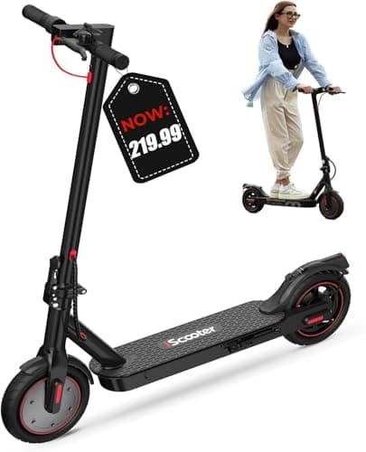 Image of iScooter Electric Scooter, 350W Motor i8/i9 Electric Scooters Adult with Cuise Control, 20-30KM Range, 8.5Inch Tires, 3 Speed Mode, Double Braking System Fast E Scooter for Adults and Teens