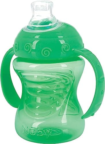 Image of Nuby 8 oz No-Spill Drinking Cup with Two Handles - Green, 1 Pack