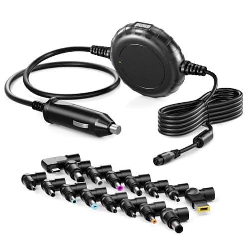 Image of Basicvolt 12V/24V Car Laptop Charger, 90W 65W Laptop Car Power Adapter Universal for HP Dell Acer Asus Lenovo Thinkpad Toshiba Samsung Sony with 16 Tips, USB C Included.