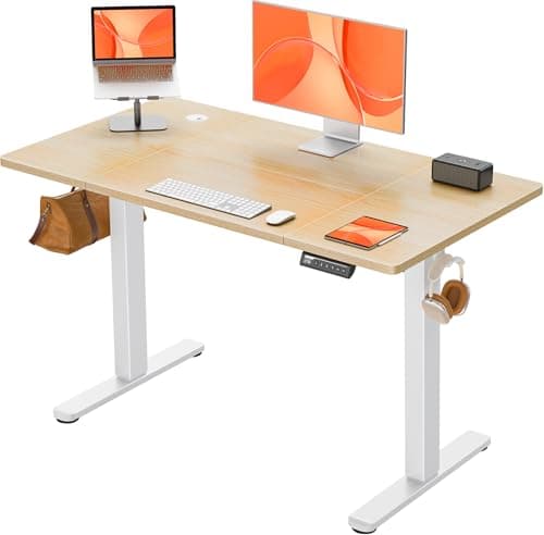 Image of ErGear Electric Standing Desk Height Adjustable 120 x 60cm, Sit Stand Desk with 4 Memory Smart Pannel, Home Office Desk with Splice Board