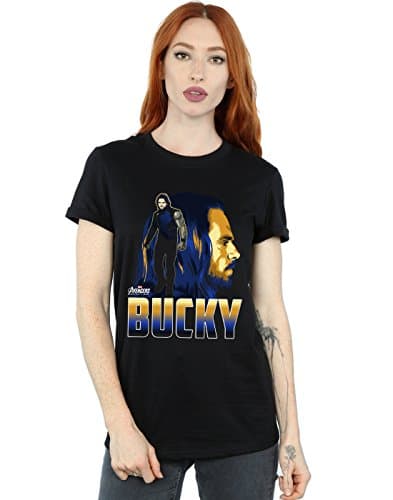 Image of Marvel Women's Avengers Infinity War Bucky Character Boyfriend Fit T-Shirt Black XX-Large