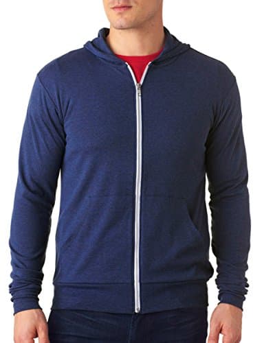 Image of Bella 3939 Unisex Triblend Full-Zip Lightweight Hoodie - Navy Triblend, Extra Small (US)