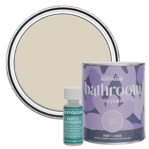 Image of Rust-Oleum Beige Water-Resistant Bathroom Tile Paint in Matt Finish - Hessian 750ml