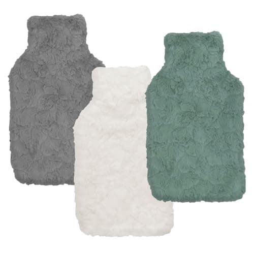 Image of Cassandra Luxury Faux Fur Hot Water Bottle with Cover – Ultra Soft Plush Design, Natural Rubber Bottle Included, Premium Winter Warmer (Colours May Vary)