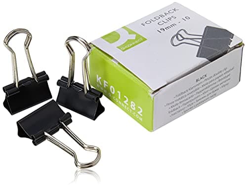 Image of Q-Connect Foldback Clip 19 mm Black (Pack of 10) KF01282