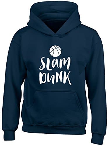 Image of Slam Dunk Basketball Kids Childrens Hooded Top Hoodie Navy Blue