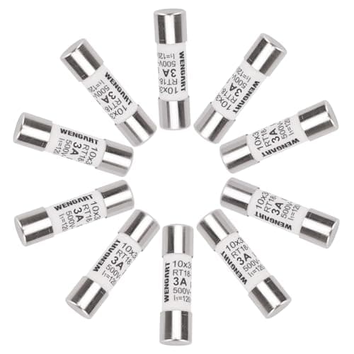 Image of Wengart AC Cylindrical Fuse Link RT18-32 (RO15), AC500V 3A, 120kA, 10x38mm, 10 pieces, Strong Breaking Capacity, Can Reliably Protect The Circuit