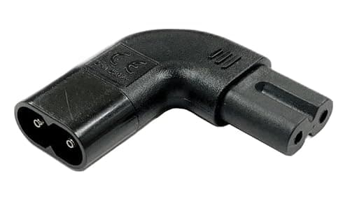 Image of Auline C7 Figure 8 Mains Power Cable 90 Degree Angled Adaptor Convert Existing Cable C8 to C7 Angle