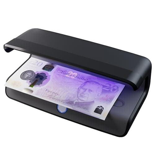 Image of Safescan 55 LED Counterfeit Detector with Ultra-Bright UV Light, Counterfeit banknote Detector Also Checks Credit Cards & ID's, Money Checker Machine with 3 Powerful LED Lights, UV Money Checker