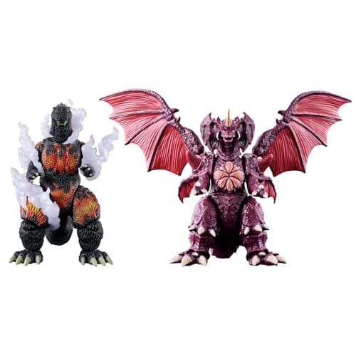 Image of BANDAI Godzilla Action Figure Burning Godzilla vs Destoroyah Battle Set of 2 Action Figures with Battle Accessories - Collectible Set in Box Packaging for Fans & Collectors