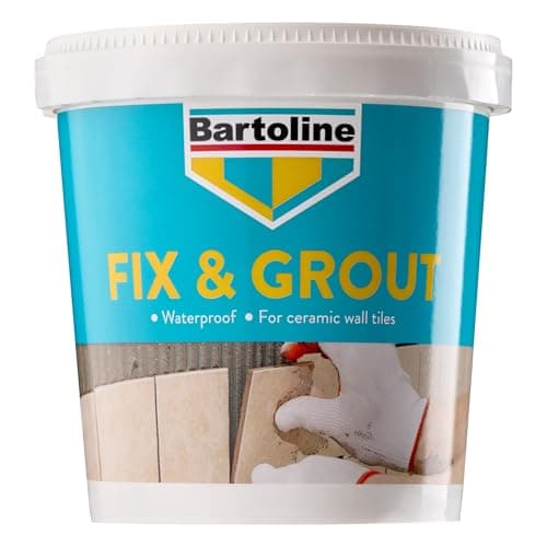 Image of Bartoline Fix and Grout Tile Adhesive 1kg, Ready-Mixed, Waterproof and Super White, for Walls, Bathrooms and Showers