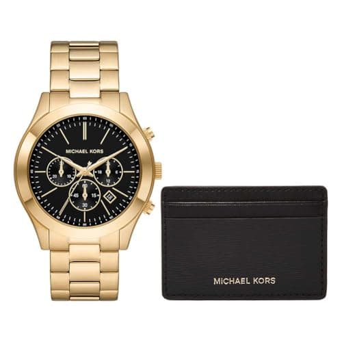 Image of Michael Kors MK1076SET Mens Runway Watch and Card Case Gift Set