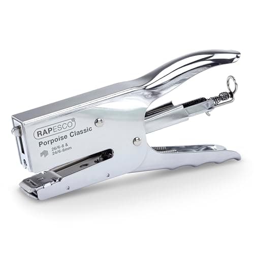 Image of Rapesco R81000A3 Porpoise Classic Stapling Plier, 45 Sheet Capacity, Chrome