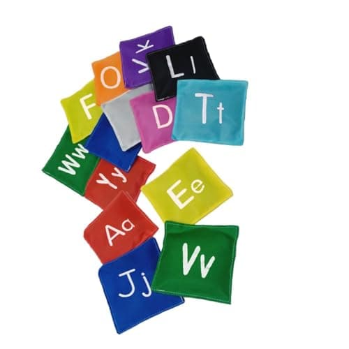 Image of MUSISALY 26 Pieces Alphabet Bean Bags Tossing Game Set, Educational ABC Bean Bag for, Colorful Letters for Preschool Learning and Outdoor Play Random Color Random Color