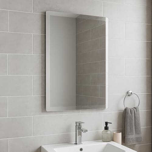 Image of Go Bathrooms Tula Rectangular Bathroom Mirror Frameless Bevelled Edge Design Wall Mounted Portrait or Landscape - 600mm x 450mm | Plain Mirror