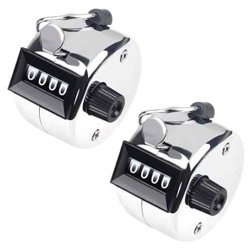 Image of kclkda 2 Pack Hand Tally Counter, 4-Digit Manual Clicker Counter with Finger Ring, Stainless Steel Mechanical Counter for Golf, Sports, Attendance, and Event Counting