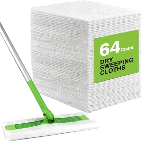Image of HOMEXCEL Dry Sweeping Cloths Pads Compatible with Flash Speedmop- Disposable Duster Refills Mop Pads for Floor Mopping and Cleaning,64 Count
