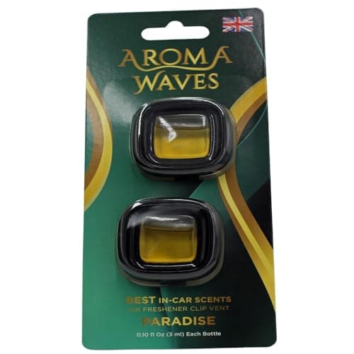 Image of Aroma Waves PARADISE Fresh - Best In Car Air Freshener Scent Vent Gril Twin Pack