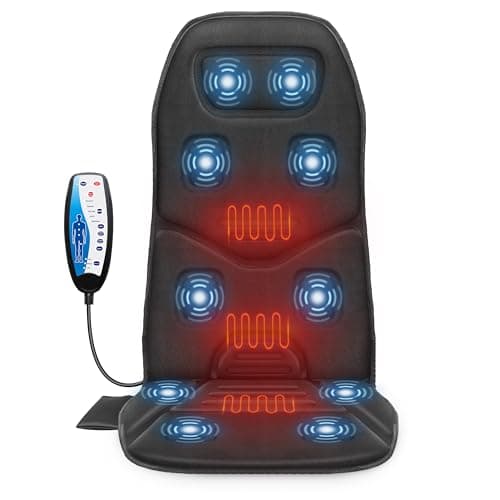 Image of Comfier Back Massager with Heat, Massage Chair with 10 Vibration Massage Motors, Massage Chair Pad for Back Pain, Chair Massager, Massage Seat Cushion for Home Office Use,Father's Day Gifts for Dad