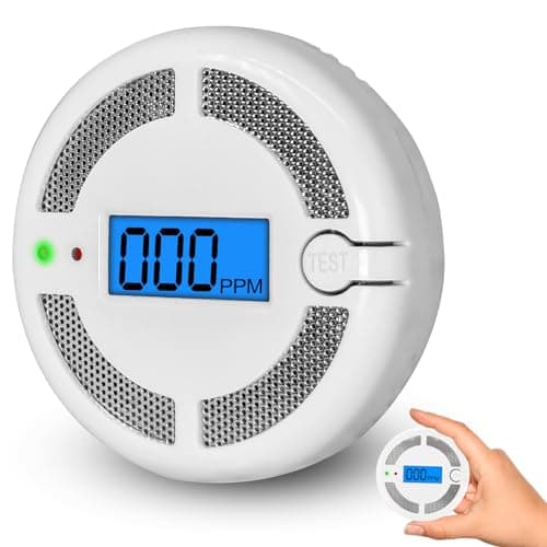 Image of Mini Carbon Monoxide Detector, with Replaceable Battery with LCD Digital Display and Audible Alarm CO Detector, EN 50291 CO Alarm Monitor for Office Home Security (Battery Not Included)