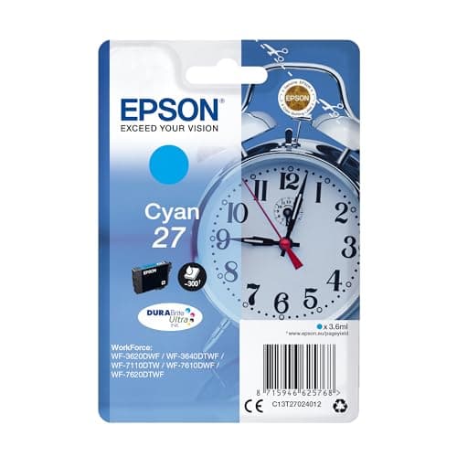 Image of Epson T2702 27 Original Ink C13T27024012, Ind Cyan, Standard Capacity