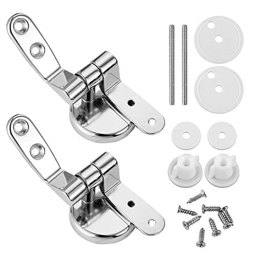 Image of upain Toilet Seat Hinges Replacement Chrome Finished Toilet Seat Hinge for Wooden Resin for Toilet Seats with Fittings and Repair Parts