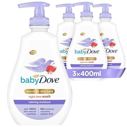 Image of Baby Dove Calming Moisture Head to Toe Wash – Gentle Chamomile Baby Wash for Sensitive Skin, Relaxes & Soothe Before Bed, 3 x 400ml