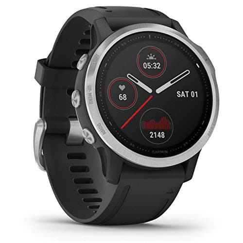 Image of Garmin [Renewed fenix 6S, Ultimate Multisport GPS Watch, Smaller-Sized, Heat and Altitude Adjusted V02 Max, Pulse Ox Sensors and Training Load Focus, Silver with Black Band (Renewed)