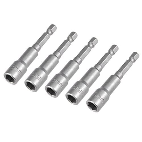 Image of Sourcingmap 5 Pcs 1/4" Quick-Change Hex Shank 8mm Magnetic Nut Setter Driver Drill Bit, 65mm Length, Metric