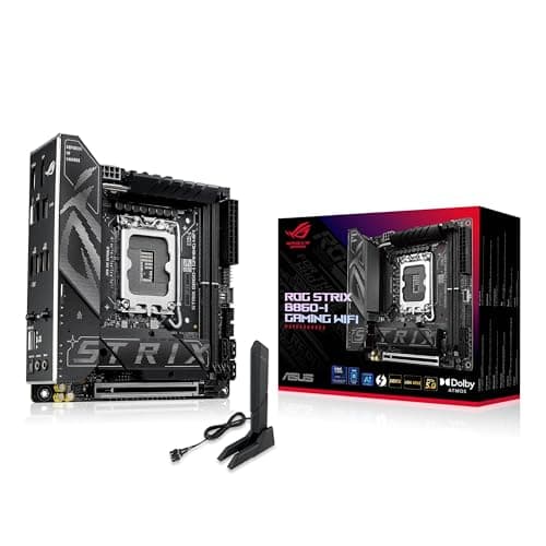 Image of ASUS ROG Strix B860-I Gaming WiFi, Mini-iTX Motherboard, Advanced AI Ready, 10+1+2+1 Power Stages, DDR5, PCIe 5.0, Two M.2 Slots, WiFi 7, ASUS AI Advisor, AI Networking II