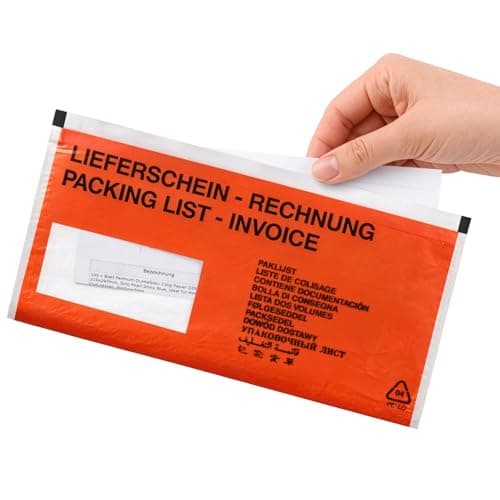 Image of Netuno 50 Long documents Enclosed Wallets DL 239x131 mm red delivery Note Pockets Shipping Pouches Courier Pouches self-Seal Courier Bags Document Pouches Courier envelopes delivery Notes envelopes
