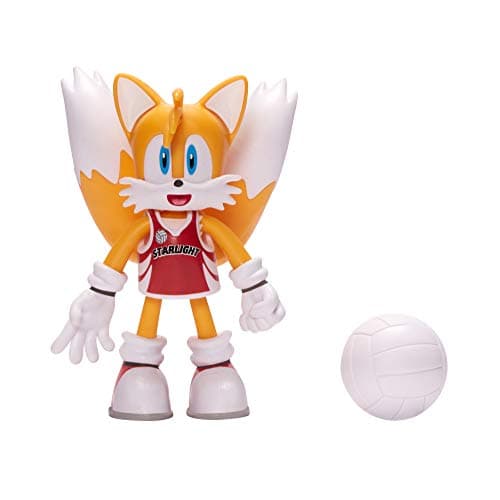 Image of Sonic The Hedgehog The Hedgehog 4-Inch Tails Collectible Toy Action Figure with Volleyball