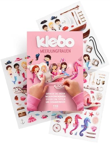 Image of klebo Mermaid I The First Sticker Book for Children to Tinker, Build & Combine - Reusable Sticker Game - Screen-Free Fun - Perfect for Travel, Home & as a Gift