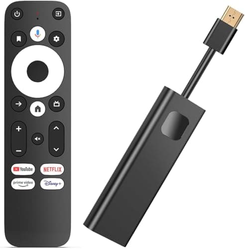 Image of XstreamTec Dcolor GD1 4K Android TV Stick Netflix Certified KD3 Google Assistant voice remote Prime Video Chromecast Play Store Bluetooth 4K HDR 10+ Dolby Audio XM3 2.1 Dual Band WiFi USB-C GD 1