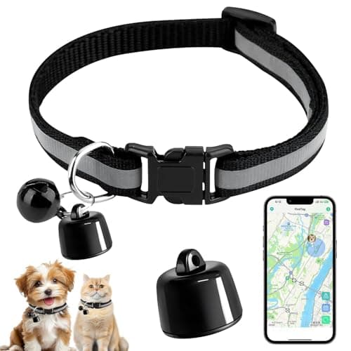 Image of Mini Pet Tracker for Cats and Dogs, Smart GPS Cat Tracker, No Monthly Fee, No SIM Required, Compatible with iOS/Android, Global Tracking Device for All Cats Dogs and All Collars (M)