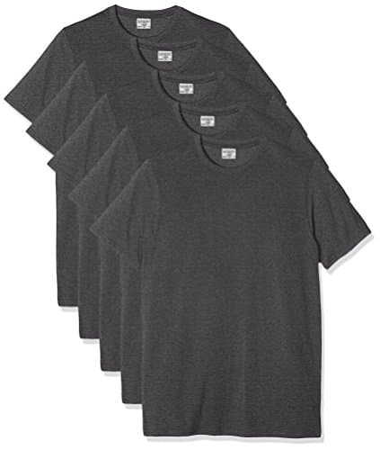 Image of Kustom Kit Men's Kk504 Slim Fit Plain Crew Neck Short Sleeve 5 T - Shirt, Grey (Dark Grey Marl), XX-Large
