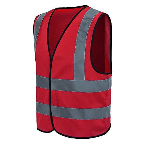 Image of Red high vis Vest Reflective Vest High Visibility red hi viz vis Executive Waistcoat
