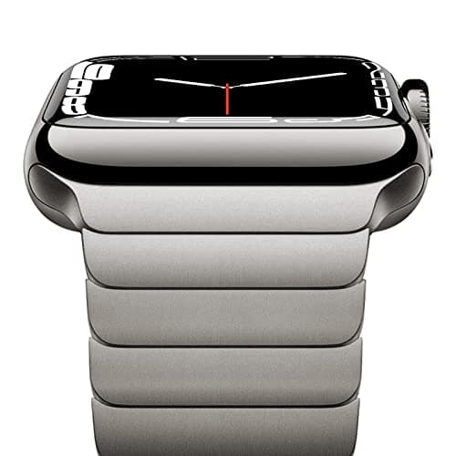 Image of NewWays 38mm 40mm 41mm 42mm(Series 11/10) Metal Strap Compatible with Apple Watch,Solid Stainless Steel Link Replacement Band for iWatch Series 11/10/9/8/7/6/5/4/3/2/1/SE,Titanium